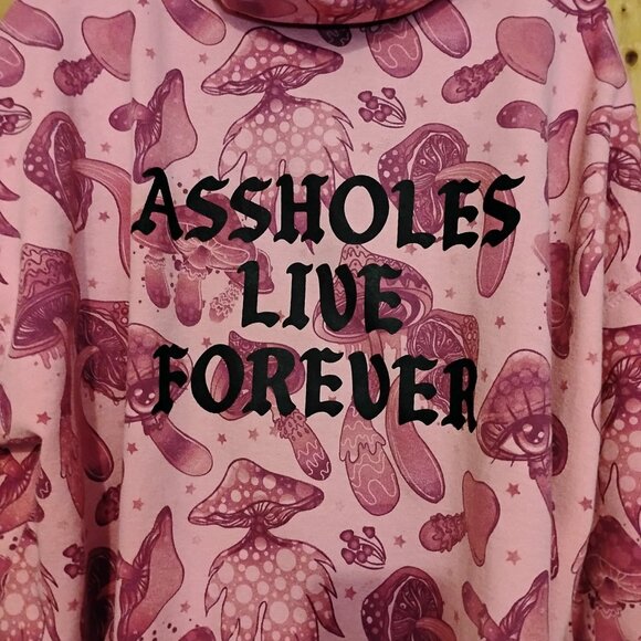 Men's Pink XXL Psychedelic Camo Assholes Live Forever Hoodie Pants Listed Too! - Picture 5 of 5